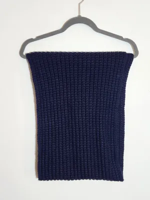 J. Crew Navy Chunky Knit Infinity Scarf One Size Cashmere Wool Blend thumbnail 2