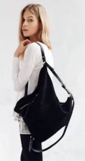 Kimchi Blue Urban Outfitters Leather Bag Black Suede Purse Handbag Retired thumbnail 1