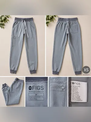 FIGS Technical Collection Jogger Scrub Pants Women’s XS Gray Stretch Cargo thumbnail 2