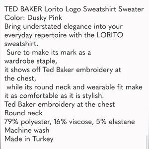 TED BAKER lorito logo sweatshirt‎ size 1 XS thumbnail 13