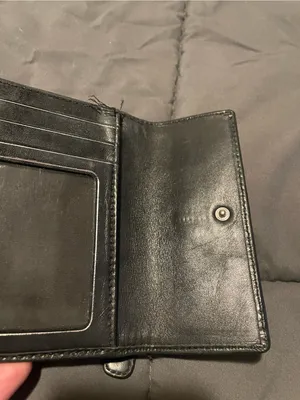 Vintage Coach Black Signature Canvas Trifold Wallet thumbnail 5