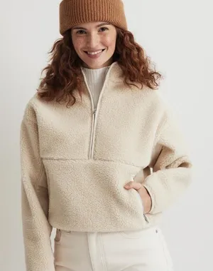 Madewell Half Zip Mockneck Pullover Sherpa Fleece thumbnail 1