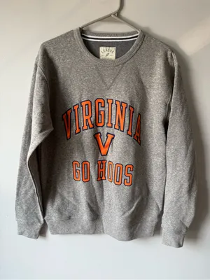 League Virginia Cavaliers HOOS Grey Navy Crewneck Sweatshirt Fleece Size S M thumbnail 2