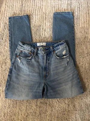 Abercrombie & Fitch Curve Love The‎ Skinny High Rise Distressed Jeans Size 26 thumbnail 2
