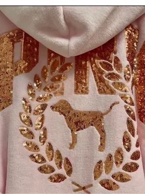 Victoria’s Secret Pink Gold Sequins logo Sherpa Bathrobe thumbnail 9