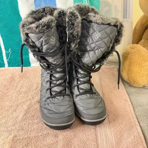 Columbia Waterproof Omni-Grip Tall Black Faux Fur Lace Up Winter Snow Boots 8 thumbnail 2
