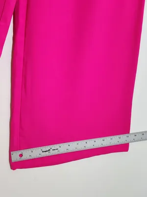 Haute Monde Neon Pink Wide Leg Trouser Pants Size Medium NWT thumbnail 6
