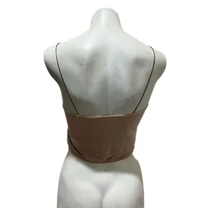 Free People Intimately Women's Beige Skinny Strap Crop Top Size M thumbnail 6