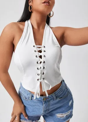 Halter Top White Size 20 plus thumbnail 1