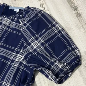 Hill House Norah Nap Navy Plaid Mini Dress Size Medium thumbnail 9