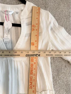 Accessorize London White Cotton Tiered Beach Dress XS NWT thumbnail 11