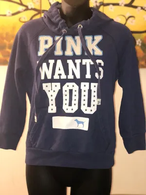 Pink Victoria’s Secrect Blue Hoodie thumbnail 1