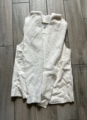 Susina Cream Sherpa Vest Size M thumbnail 1