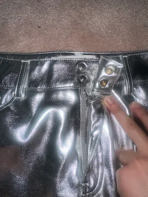 and now this Women's Faux-Leather Metallic Mini Skirt thumbnail 6