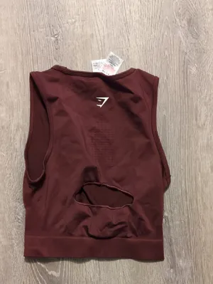 Gymshark Baked Maroon Sweat Seamless Midi Tank Size Small thumbnail 5