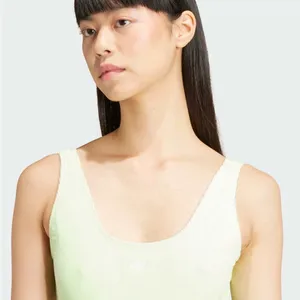 Adidas Essentials Green Ribbed Velour Deep U Back One Piece Swimsuit Size 4 Neon thumbnail 3