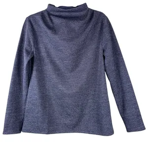 Ann Taylor Top Womens Medium Purple Metallic Sparkle Drape Neck Blouse Classy thumbnail 1