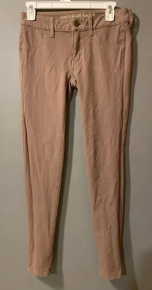 American Eagle Jeans Women's Pink Light Wash Stretch Jegging Size 2 thumbnail 1