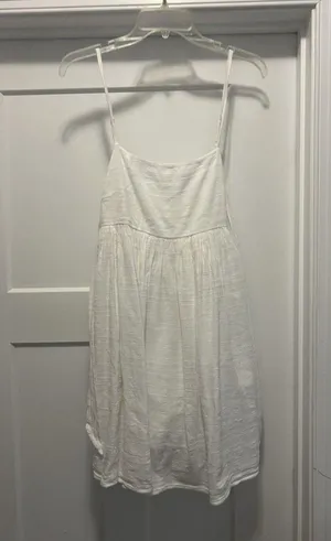 Womens American Eagle White Babydoll Style Lined Mini Dress Size Small Concert thumbnail 1