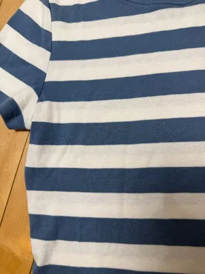 No Boundaries Steel Blue & White Striped Baby T Tee Shirt Top Size M 8-10 thumbnail 4