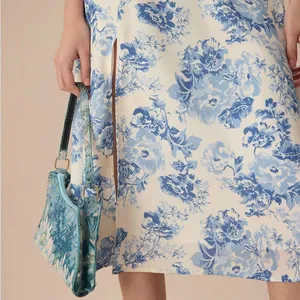 RIHOAS The Blue Round Neck Cap Sleeve Floral Midi Dress 76 thumbnail 6