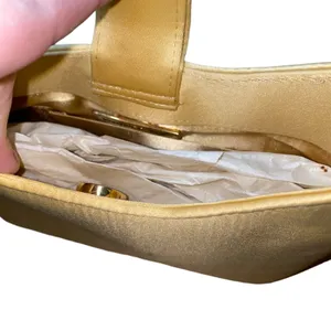 NWT Preston & York Gold Satin Shoulder Bag Rhinestone‎ Handle Y2K Evening Purse thumbnail 6