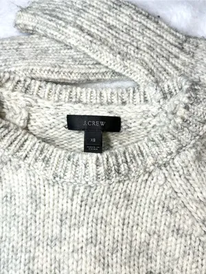J CREW Merino Wool Blend Striped Crewneck Mohair Gray & White Long Sleeve XS thumbnail 5