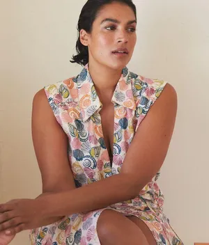 Anthropologie Shell Print Linen Dress thumbnail 6