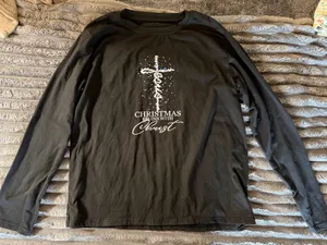 Long sleeve Christmas shirt Black Size M thumbnail 1