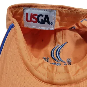 2015 US Open Chambers Bay Hat OSFM USGA Member Embroidered Embroidery Unisex Cap Golf Hat Golfing Golfers Golfer Orange Peach Color With Multicolor Embroidery Adult Unisex Hat OSFM One Size Fits Most Adjustable Strap Back Hat Used Condition See Pictures For Condition thumbnail 7