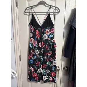 Black Halo Leni Floral‎ Ruffle Sheath Dress Midi Coquette Garden Party Wedding thumbnail 3