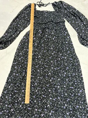 Astr the label Smocked Square-Neck Long Sleeve Floral midi Dress medium thumbnail 5