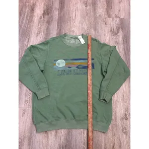 Aerie River Valley Graphic Sweatshirt Sage Green Oversized Crewneck XS NWT thumbnail 6