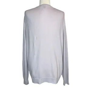 Vintage 90s J.Crew Linen Sweater Lilac Purple V-Neck Long‎ Sleeve Hong Kong L thumbnail 4