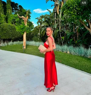 ZARA dress classic red satin effect cut out open back midi maxi party wedding thumbnail 7