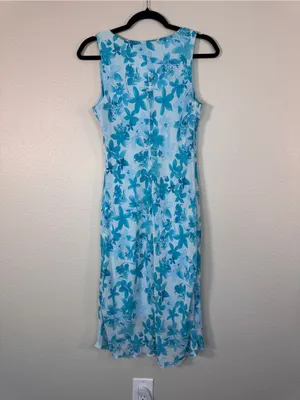 Vintage Mariposa Blue Floral Mini Dress Womens M Y2K 90s Girly Casual Coquette thumbnail 4