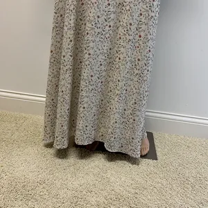 New Nasty Gal Cream Dainty Floral Long MaxiDress elbow length bell sleeves sz 4 thumbnail 4