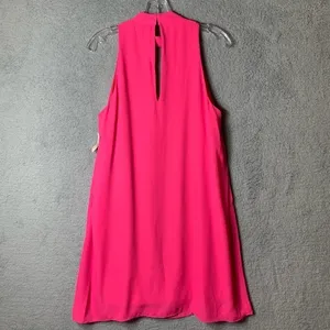 Impeccable Pig Shift Dress Large NWT Hot Pink Barbiecore Lined V-Neck Flowy‎ thumbnail 2
