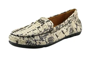Coach Women's Snake-Print Loafers in Cream and Black thumbnail 1