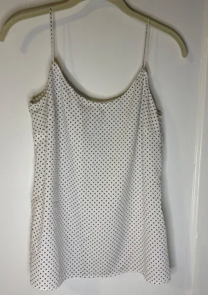 Merona White Polka Dot Tank Top thumbnail 1