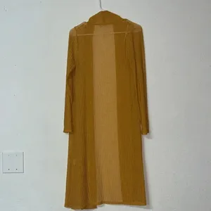 Fall open knit cardigan‎ open front duster lightweight orange yellow transition thumbnail 2