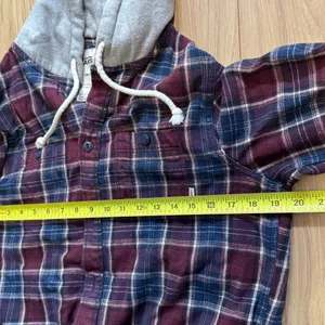 Vans Blue & Maroon Plaid Hooded Shacket • Small Pre-owned In great condition! thumbnail 5