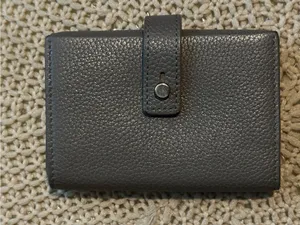 Authentic YSL Gray Pebbled Leather Key Holder with Silver Hardware thumbnail 2