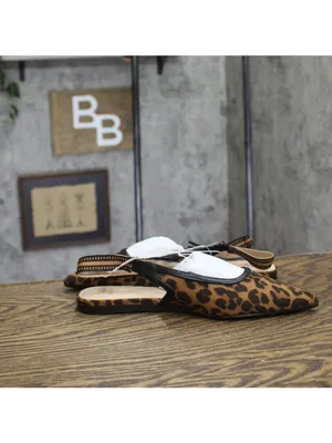 NEW A New Day London Slingback Flats Pointed Toe Bow 94303554 Leopard Brown 6.5M thumbnail 7