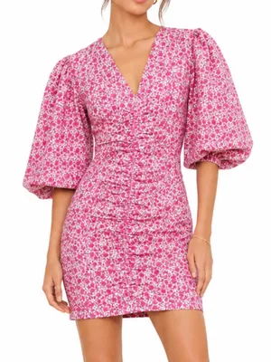 Maje‎ Floral Embroidered Puff Sleeve Dress thumbnail 1