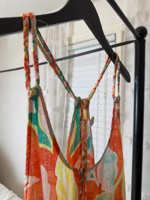Cynthia Rowley Colorful Floral Maxi Slip Dress beach cover-sz S thumbnail 2