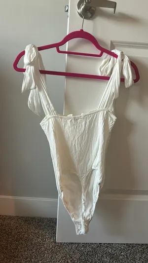 Free People Intimately White Bow Bodysuit thumbnail 2