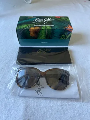 NWT Maui Jim Starfish Translucent Chocolate + Tortoise Frame Sunglasses w/ Trifold Case thumbnail 5