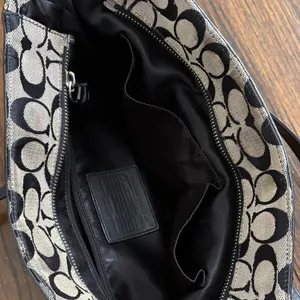 Coach Black and Gray Signature Shoulder Bag thumbnail 4