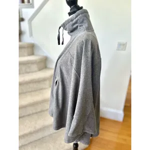 UGG Pichot Grey Fleece Lined Poncho Sweater thumbnail 4
